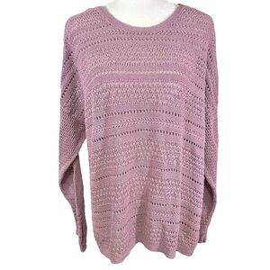 J. Jill- Purple Loose Knit Pullover Crew Neck Sweater- Size XL